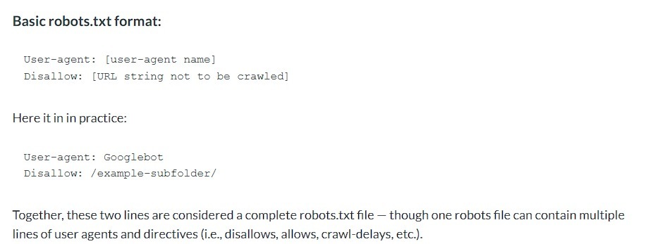 Robot.txt format